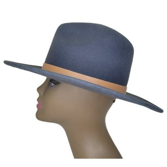 LACK OF COLOR Free People Charcoal Gray Australian Wool Fedora Rancher - Picture 4 of 9